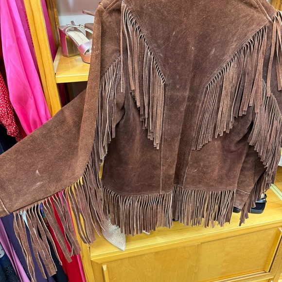 Rare 1960s Vintage MonteRey Brown Full Suede Fringe Jacket Made in Mexico - Picture 6 of 10